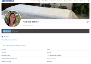 Nathalie Belviso, Ostéopathe tissulaire à Toulon est venue prendre sa place de 100 ème membre de la Femma