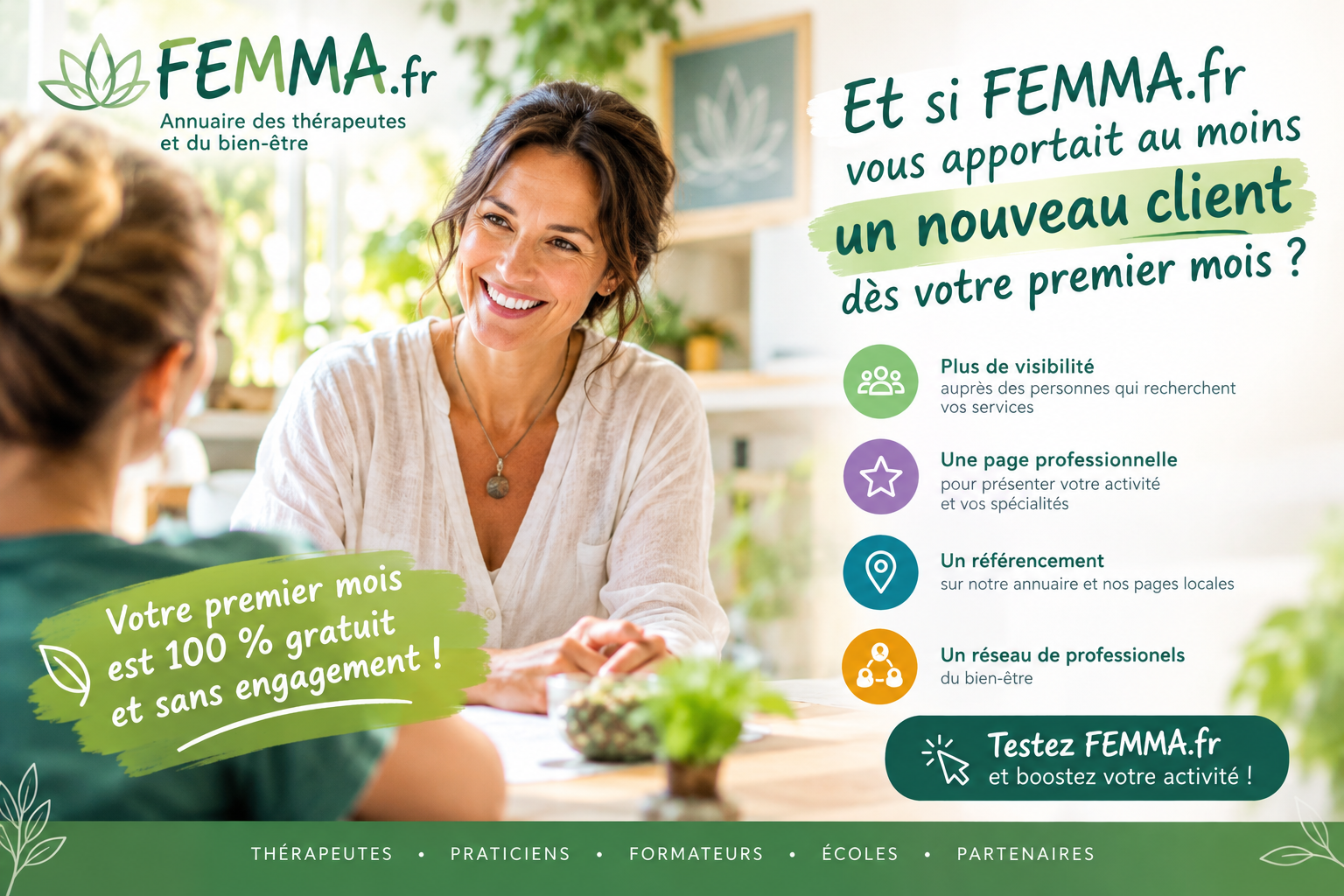 au moins 1 client dès votre 1er mois