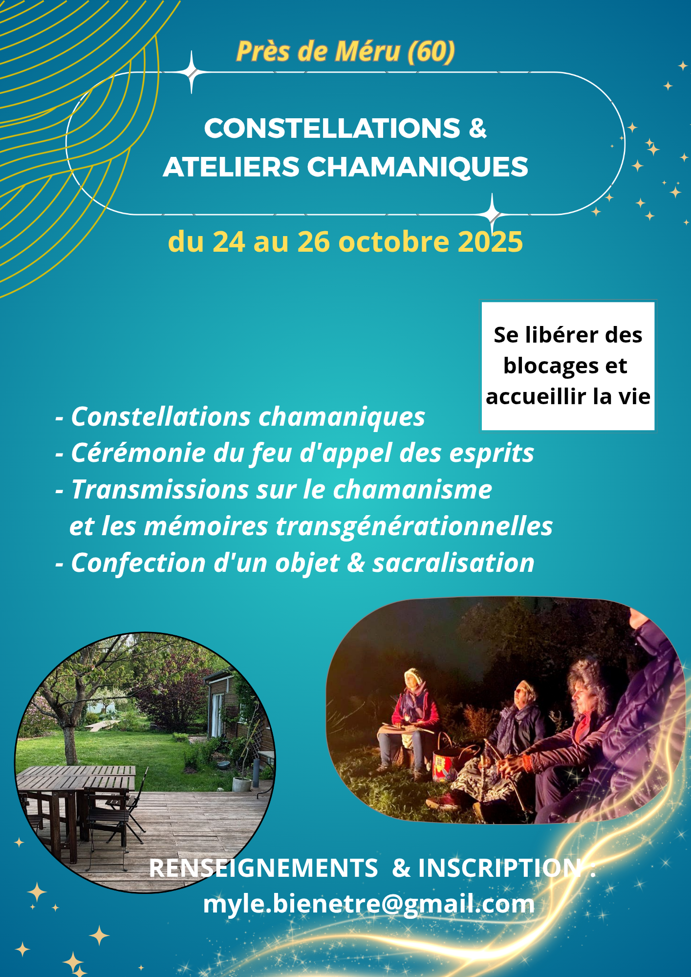 Constellation et ateliers chamaniques avec cérémonie d’appel des esprits dans l’Oise, près de Méru